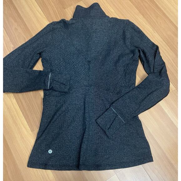 Lululemon Kanto Catch Me 1/2 Zip Herringbone Heathered Black Black Slate… - Picture 5 of 13